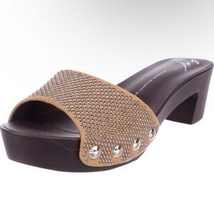 Giuseppe Zanotti Tan Studded Mules